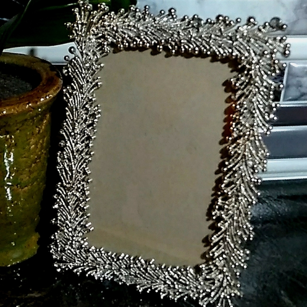 Silver Bead & Rhinestone Glam Frame